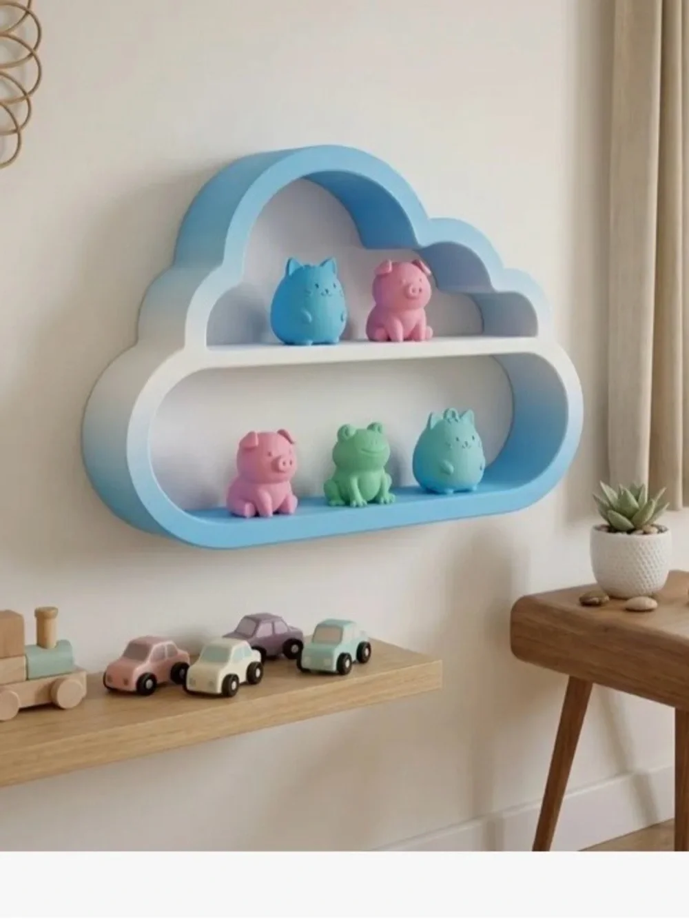 Cloud Shelf kids room display shelf or hanging wall decor!